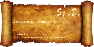 Szepesy Dominik névjegykártya