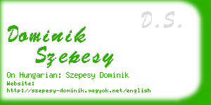 dominik szepesy business card